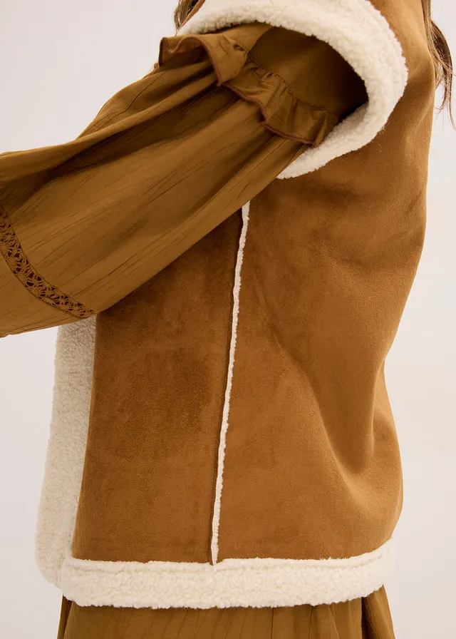 Gilet van imitatiebont • cognac/ecru • product-page.page-title-suffix
