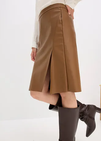 Pouzdrová sukně z umělé kůže • pimentová hnědá • bonprix obchod