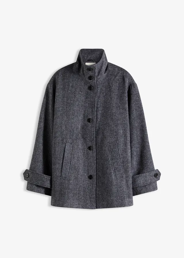 Lange peacoat in wol-look