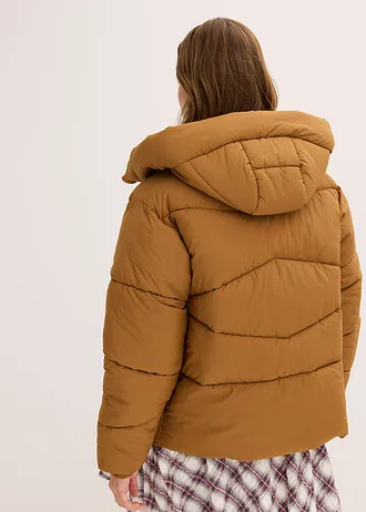 Waterafstotende gewatteerde jas, Kleur: cognac