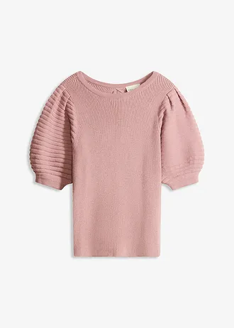 Svetr s balónovými rukávy • růžovohnědá • bonprix obchod