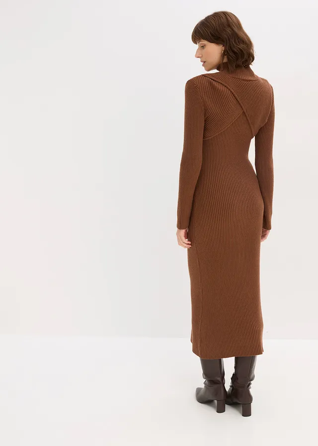 Robe en maille douce, viscose majoritaire • marron • product-page.page-title-suffix