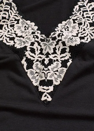 Body sans armatures en modal doux avec dentelle • noir-écru • Boutique bonprix