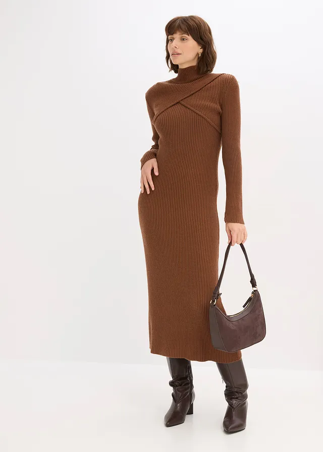 Robe en maille douce, viscose majoritaire • marron • product-page.page-title-suffix