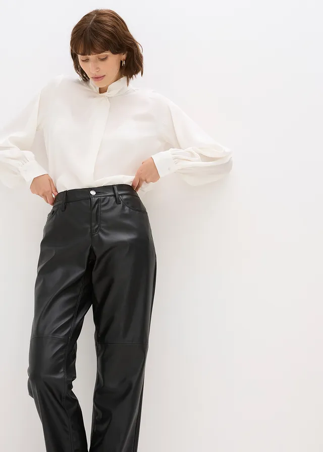 Broek van imitatieleer met een comfortband • zwart • product-page.page-title-suffix