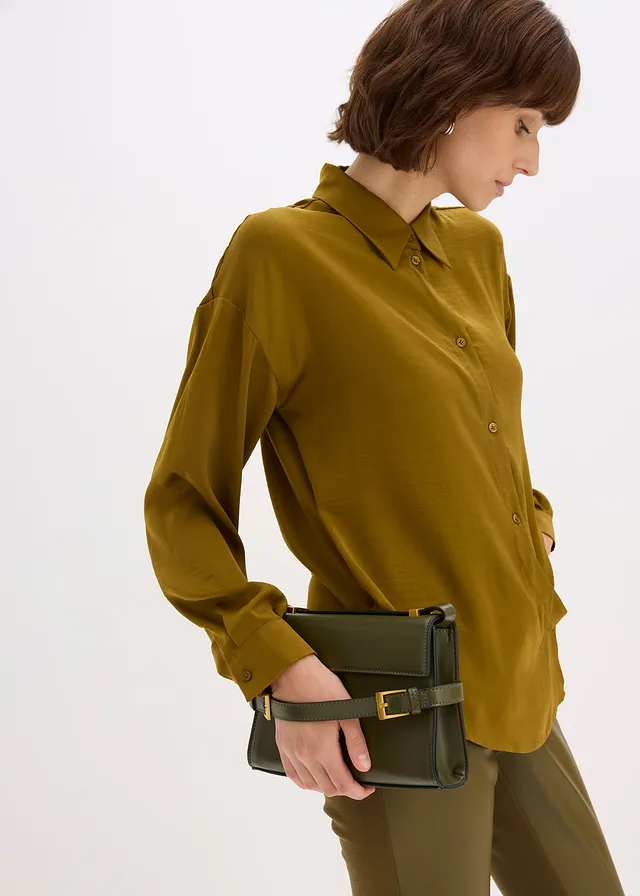 Overhemdblouse van soepel satijn • mistelgroen • product-page.page-title-suffix
