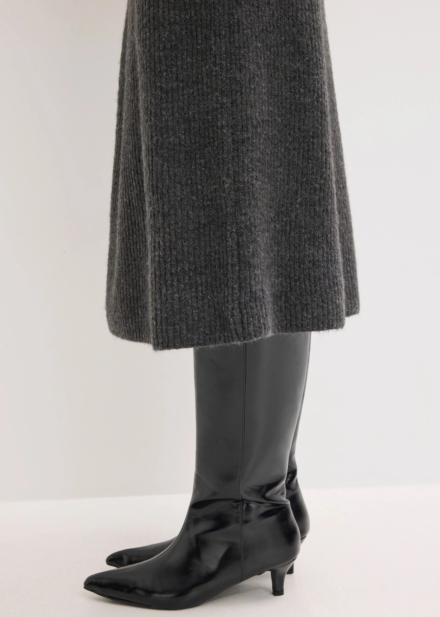 Gebreide midi rok • antraciet gemêleerd • bonprix online shop