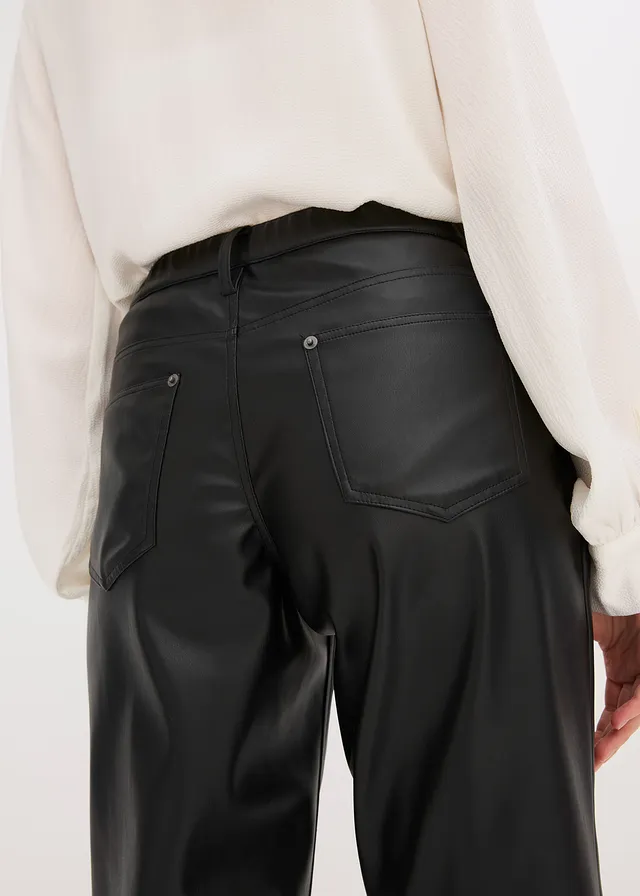 Broek van imitatieleer met een comfortband • zwart • product-page.page-title-suffix
