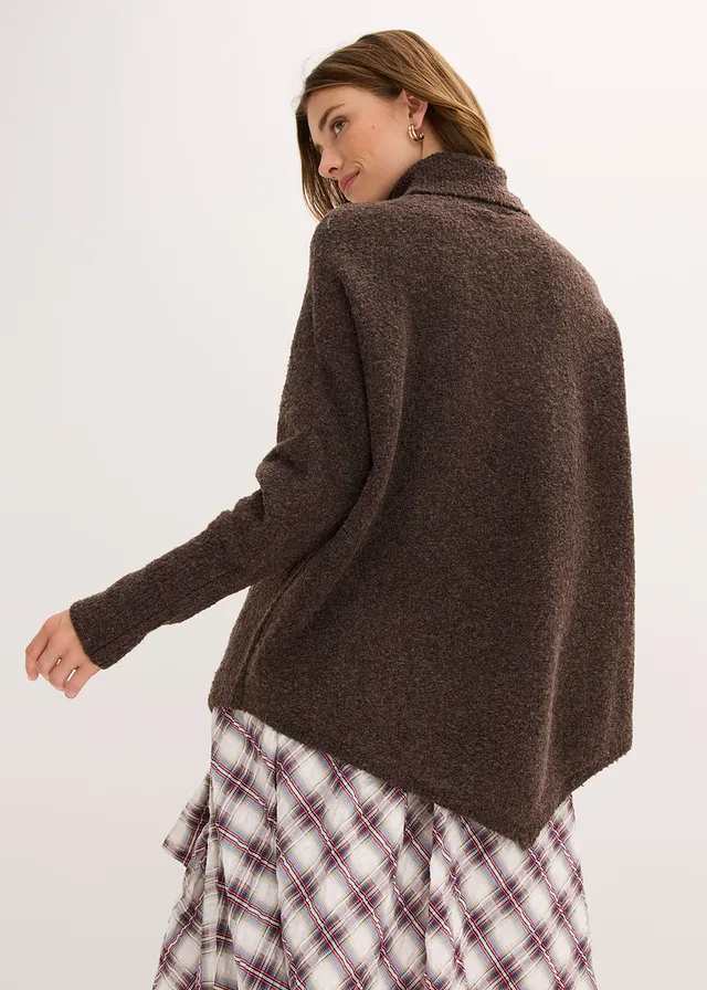 Pull oversize, Couleur: marron foncé