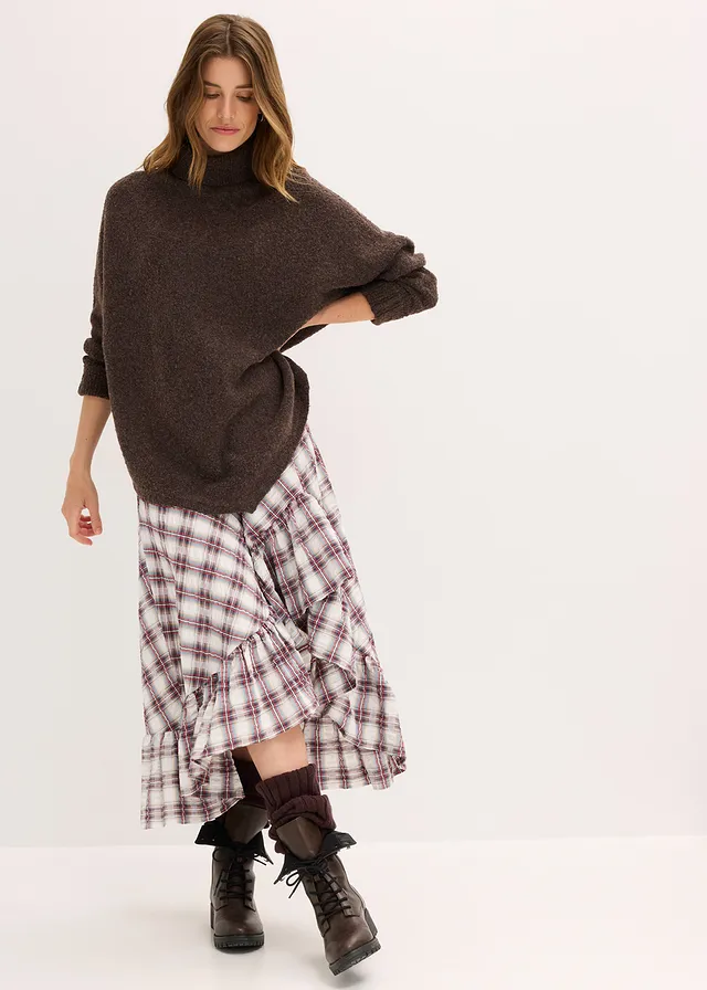 Pull oversize, Couleur: marron foncé