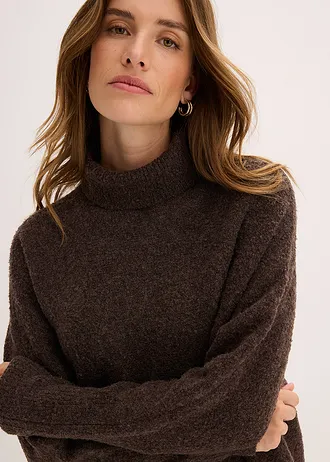 Bő pulóver • sötétbarna • bonprix áruház