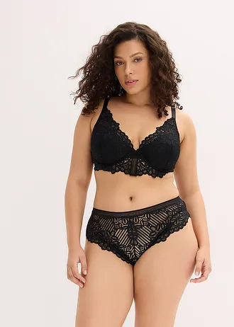 Hipster van sierlijk kant, Kleur: zwart