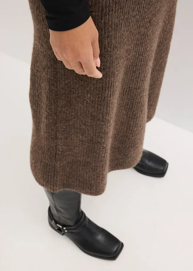 Jupe midi en maille • marron chiné • product-page.page-title-suffix