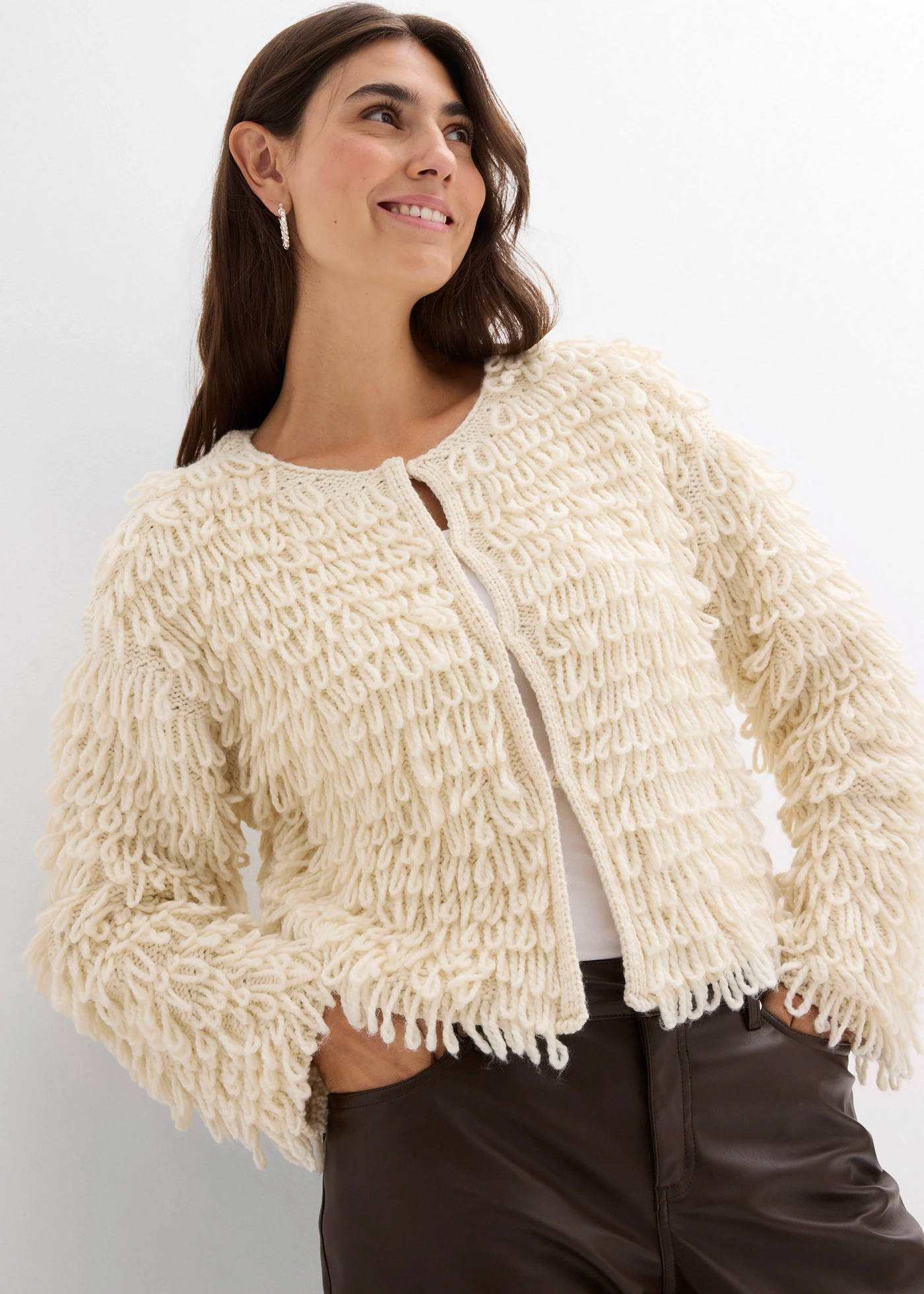 Grof gebreid vest • ecru • bonprix online shop