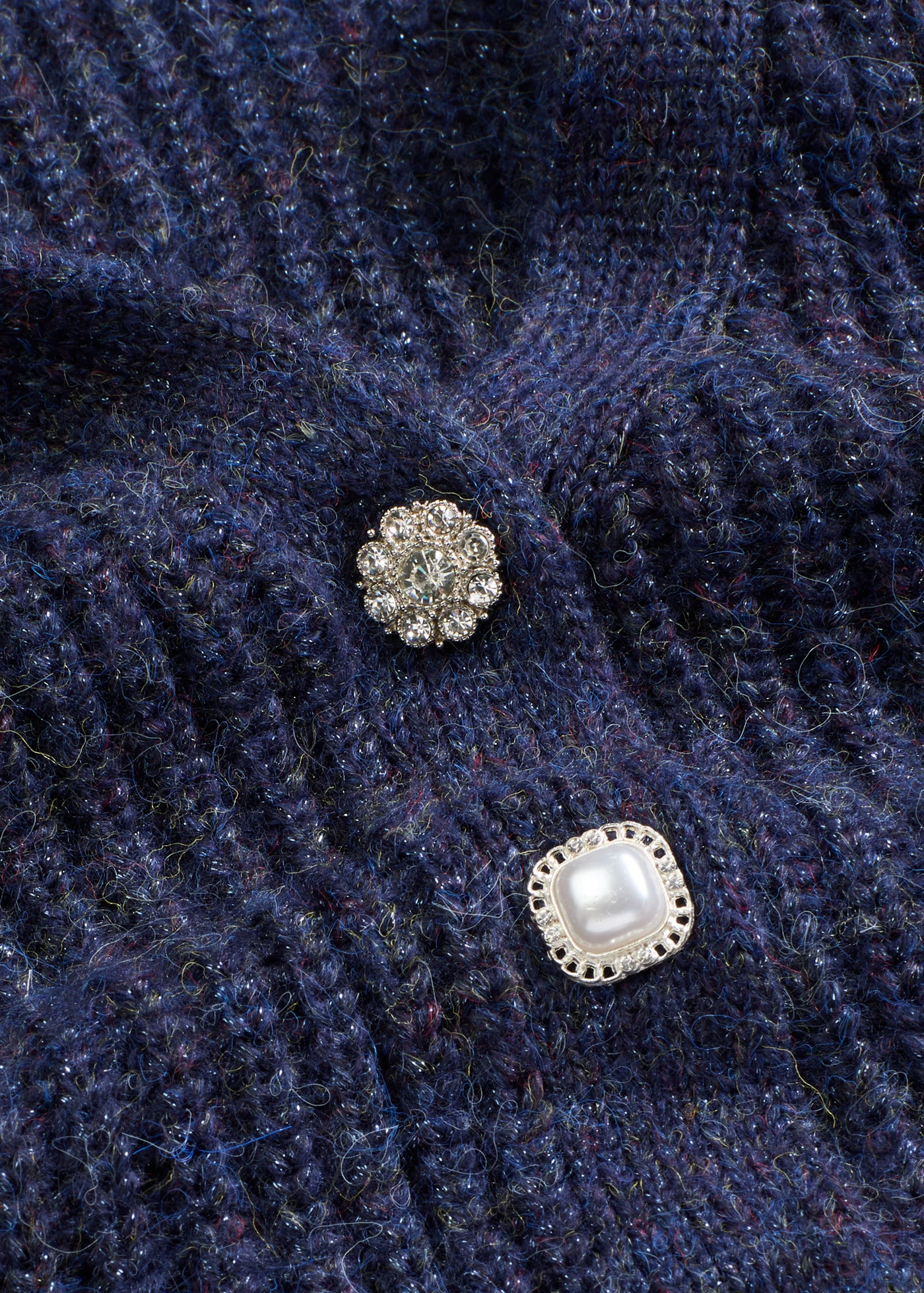 Gilet sans manches en laine mélangée avec boutons décoratifs • bleu foncé chiné • Boutique bonprix