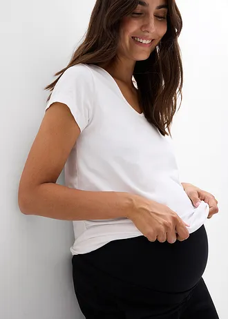 Těhotenské kalhoty se širokými nohavicemi, z pohodlného materiálu Punto di Roma • černá • bonprix obchod