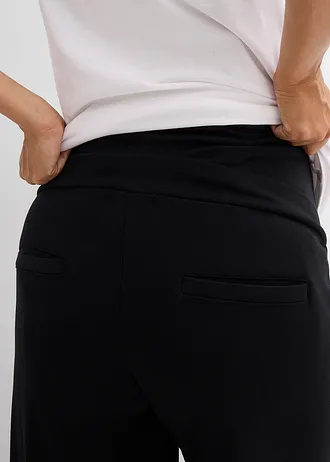 Pantaloni de gravide din material confortabil Punto di Roma, cu crac larg • negru • magazin bonprix