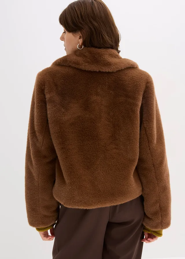 Jas van imitatiebont, Kleur: pimentbruin