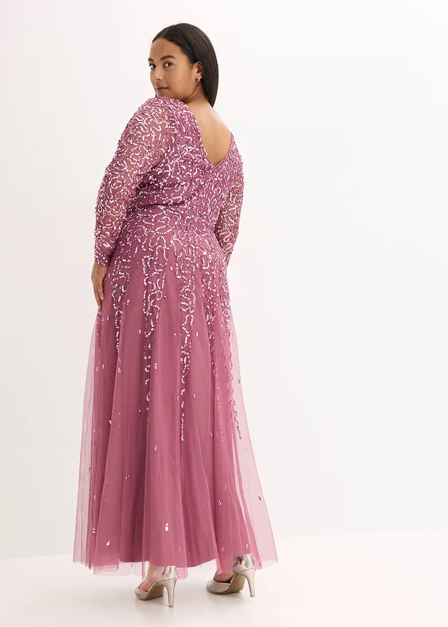 Robe de soirée à sequins, Couleur: rose foncé