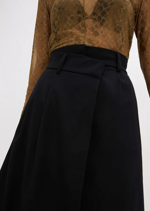Midi rok van viscose-mix • zwart • product-page.page-title-suffix