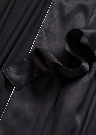 Chimonou din satin cu efect lucios • negru • magazin bonprix