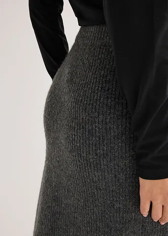 Gebreide midi rok • antraciet gemêleerd • bonprix online shop