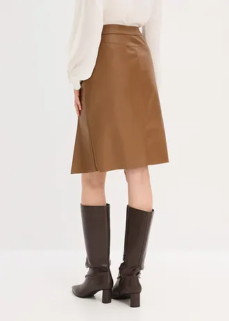 Imitatieleren kokerrok, Kleur: pimentbruin