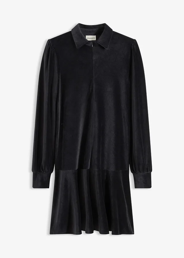 Krátké manšestrové šaty • černá • bonprix obchod