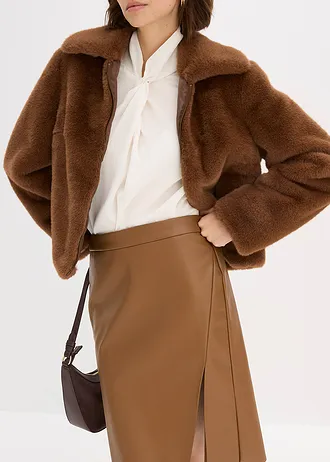 Pouzdrová sukně z umělé kůže • pimentová hnědá • bonprix obchod