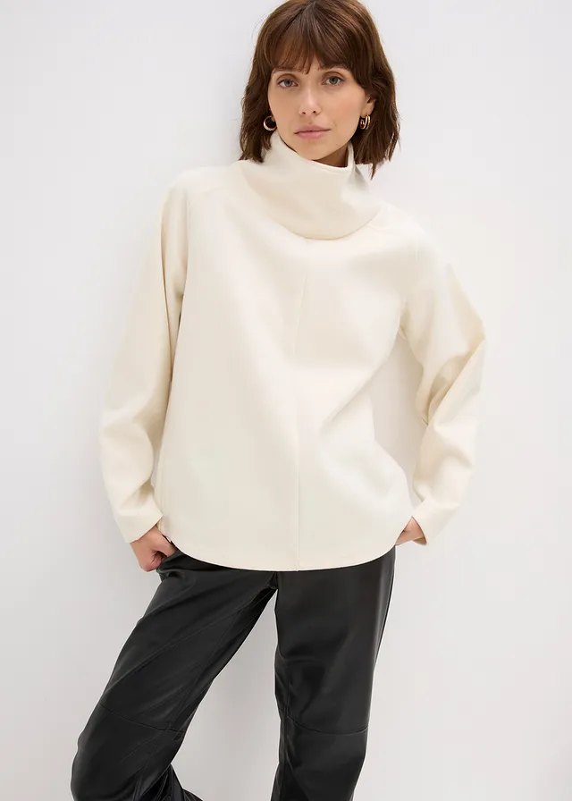 Pull col boule • blanc nacré • product-page.page-title-suffix