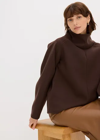 Svetr s rolákovým límcem • tmavě hnědá • bonprix obchod