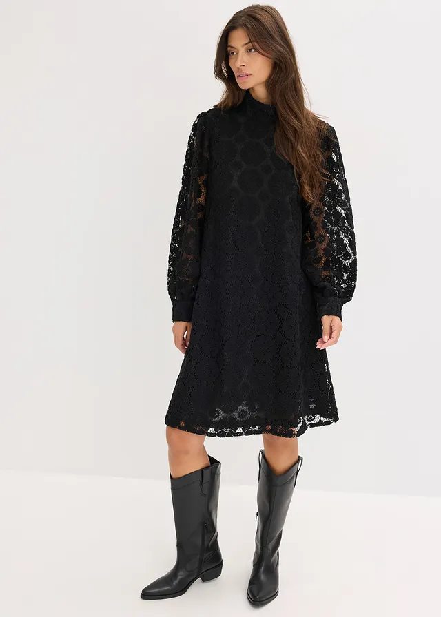 Robe courte en dentelle, Couleur: noir