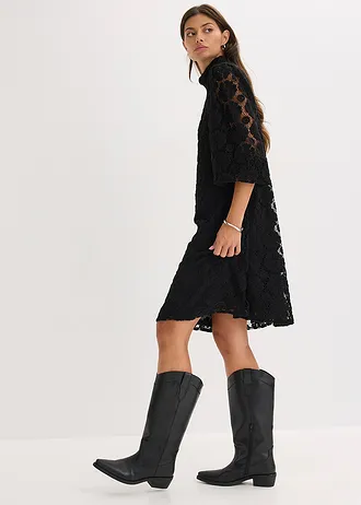 Minišaty z krajky, barva: černá