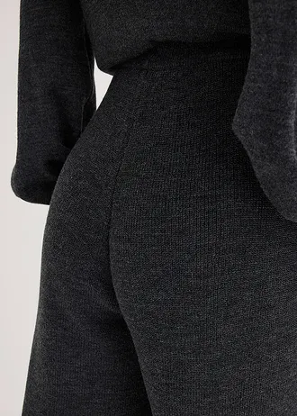 Kalhoty z jemné pleteniny • antracitový melír • bonprix obchod