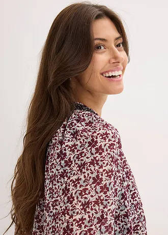 Chemisier en mousseline imprimée avec broderies • écru paisley • Boutique bonprix