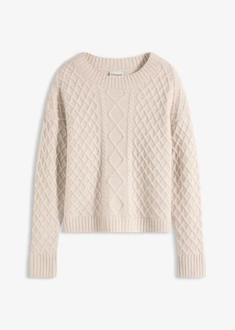 Pulover, culoare: bej melanj