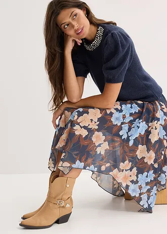 Svetr se štrasovou aplikací • tmavě modro-nočně modrý melír • bonprix obchod