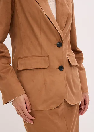 Blejzr z imitace velurové kůže • hnědá moka • bonprix obchod