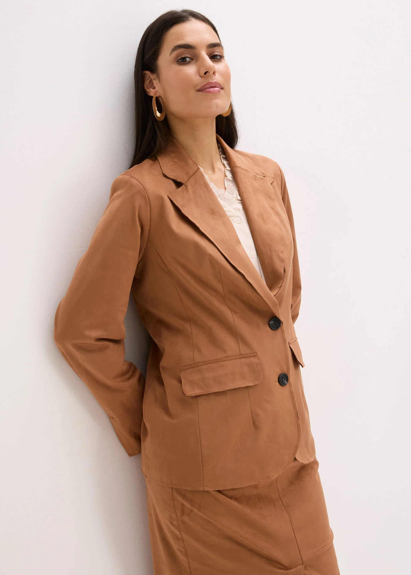 Blejzr z imitace velurové kůže • hnědá moka • bonprix obchod