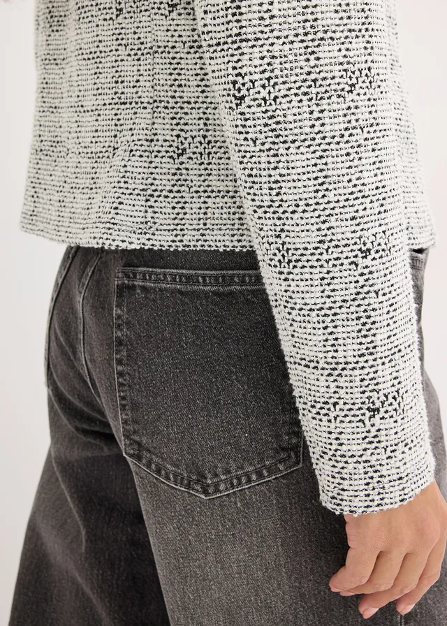 Gilet en maille bouclette • noir/blanc chiné • product-page.page-title-suffix