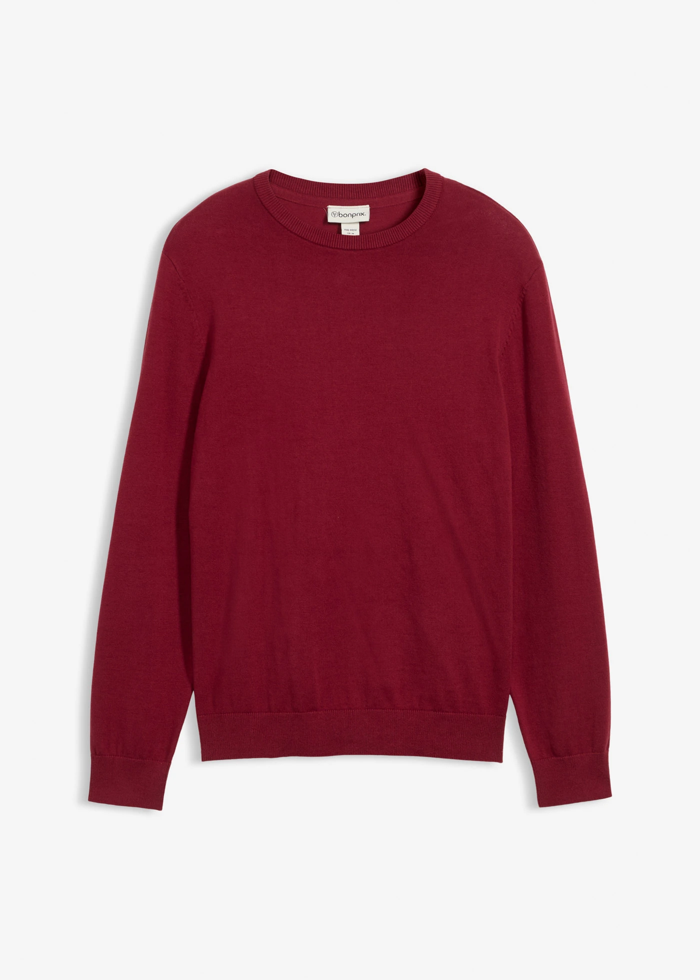 Pull doux en fine maille de coton majoritaire • rouge prune • Boutique bonprix
