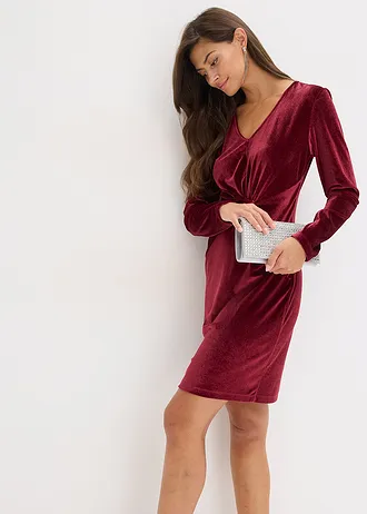 Robe courte en velours brillant • rouge rubis • Boutique bonprix