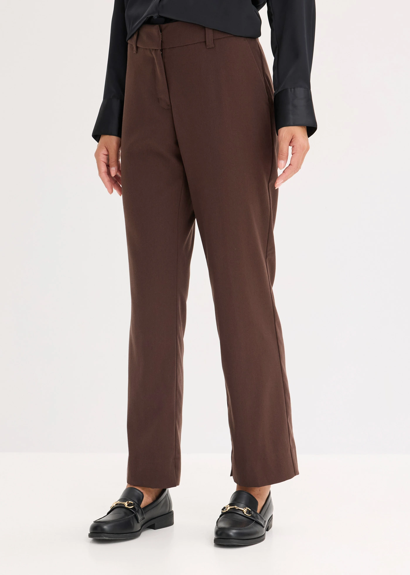 Pantalon de tailleur avec fentes • marron foncé • Boutique bonprix