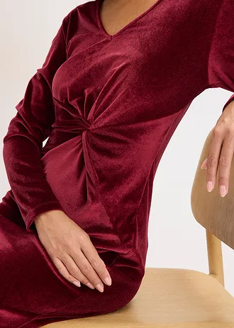 Mini jurk van glanzend fluweel • robijnrood • bonprix online shop