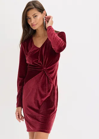 Mini jurk van glanzend fluweel • robijnrood • bonprix online shop