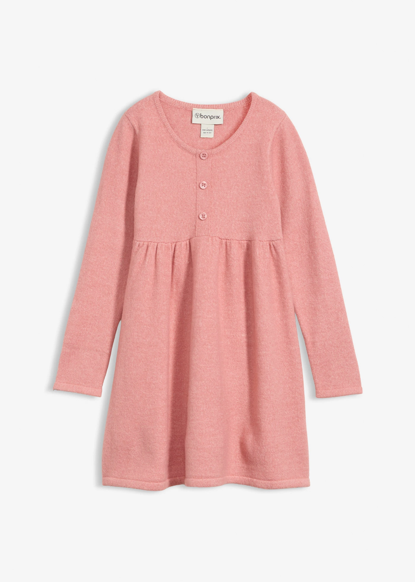 Robe en maille à boutons décoratifs • rose fumé-écru chiné • Boutique bonprix