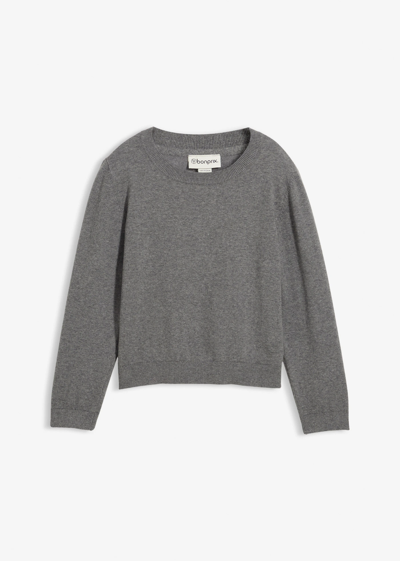 Svetr z jemné pleteniny • šedý melír • bonprix obchod