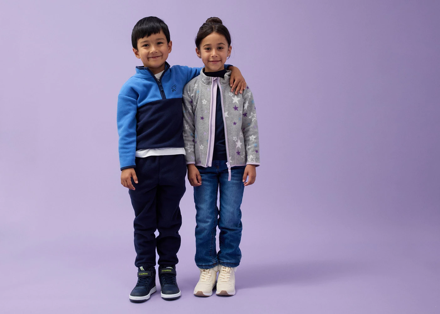 Veste polaire douillette à détails contrastants • gris clair chiné imprimé • Boutique bonprix