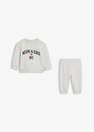 Mikina a kalhoty (2dílná souprava) • světle šedý melír-tmavě modro-jahodová melír • bonprix obchod