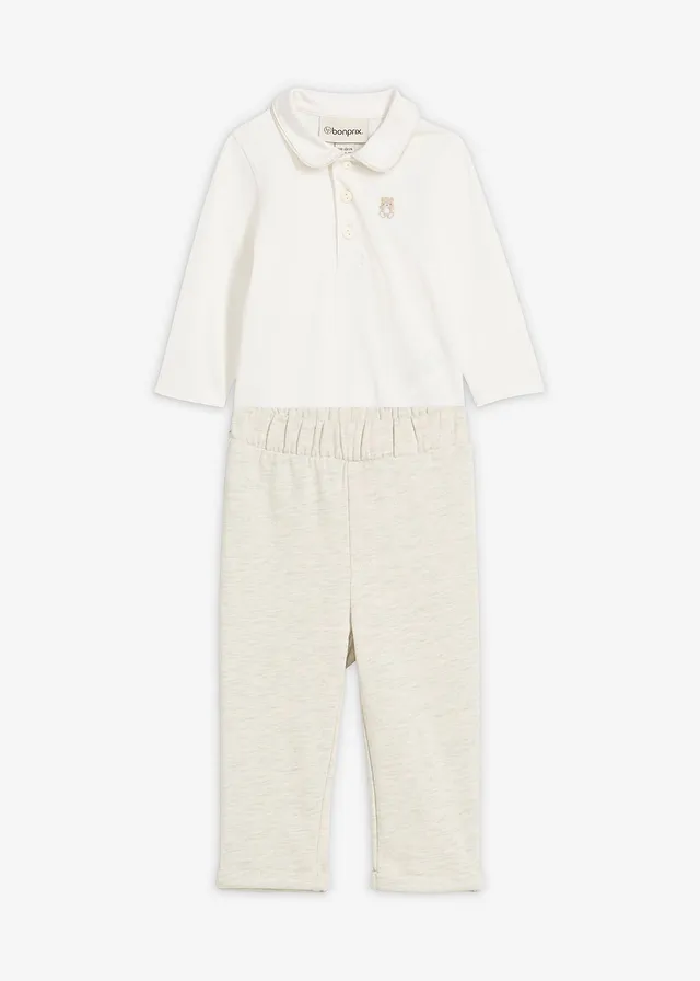 Body și pantaloni din bumbac organic 100% (set/2 piese)